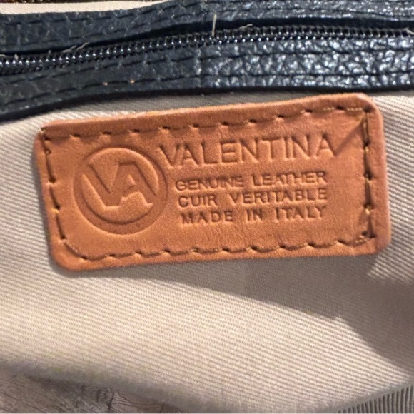 VALENTINA Shoulder Bag 2 Toned Leather Slouchy Zipper Closure Multiple Pockets - Picture 14 of 16